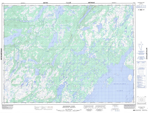 012A07 Snowshoe Pond Canadian topographic map, 1:50,000 scale