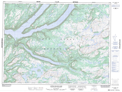 012A12 Little Grand Lake Canadian topographic map, 1:50,000 scale