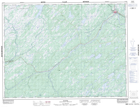 012A16 Badger Canadian topographic map, 1:50,000 scale