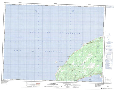 012B11 Mainland Canadian topographic map, 1:50,000 scale