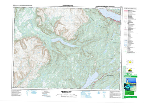 012B16 Georges Lake Canadian topographic map, 1:50,000 scale