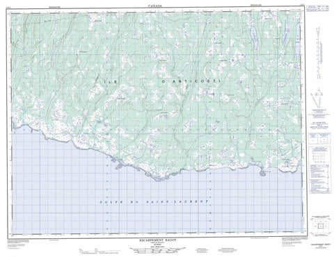 012E01 Escarpement Bagot Canadian topographic map, 1:50,000 scale