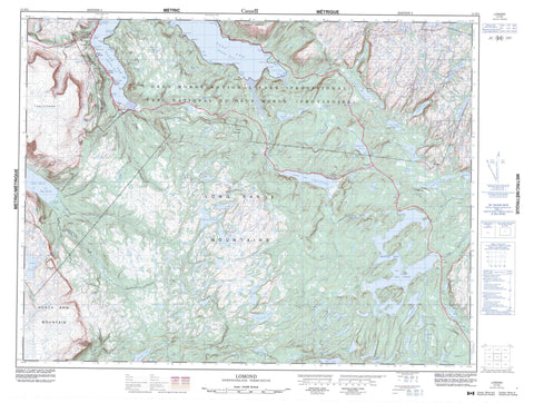 012H05 Lomond Canadian topographic map, 1:50,000 scale