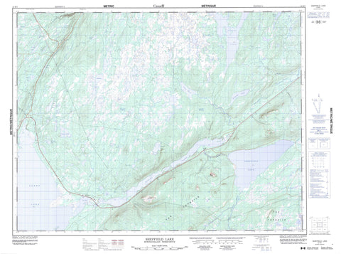 012H07 Sheffield Lake Canadian topographic map, 1:50,000 scale