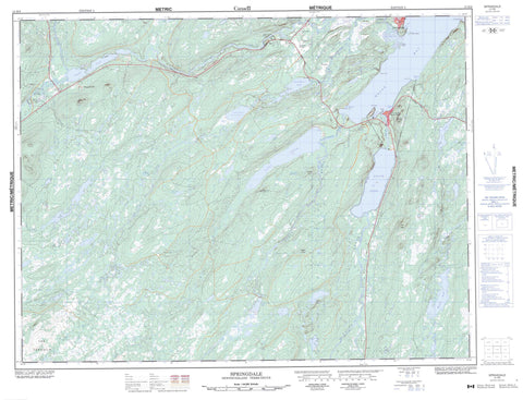 012H08 Springdale Canadian topographic map, 1:50,000 scale