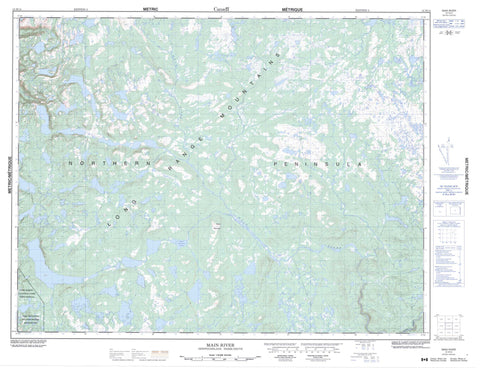 012H14 Main River Canadian topographic map, 1:50,000 scale