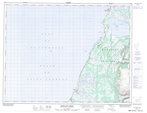 012I04 Portland Creek Canadian topographic map, 1:50,000 scale