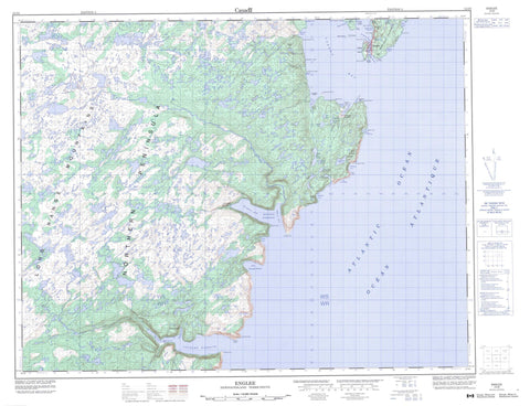 012I09 Englee Canadian topographic map, 1:50,000 scale
