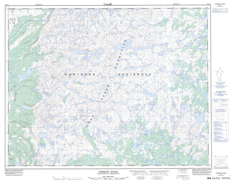 012I10 Torrent River Canadian topographic map, 1:50,000 scale
