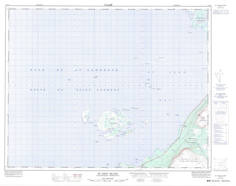 012I14 St John Island Canadian topographic map, 1:50,000 scale