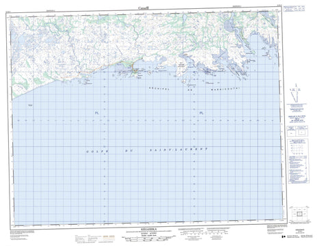 012K03 Kegashka Canadian topographic map, 1:50,000 scale