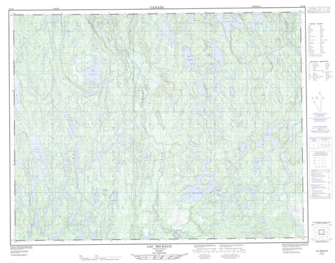 012L09 Lac Michaud Canadian topographic map, 1:50,000 scale