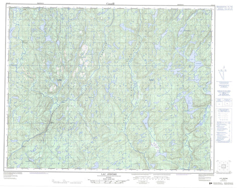 012L13 Lac Jerome Canadian topographic map, 1:50,000 scale