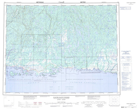 012L Havre Saint Pierre Canadian topographic map, 1:250,000 scale
