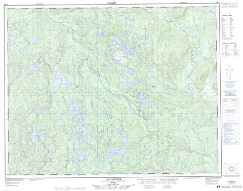 012M01 Lac Arthur Canadian topographic map, 1:50,000 scale