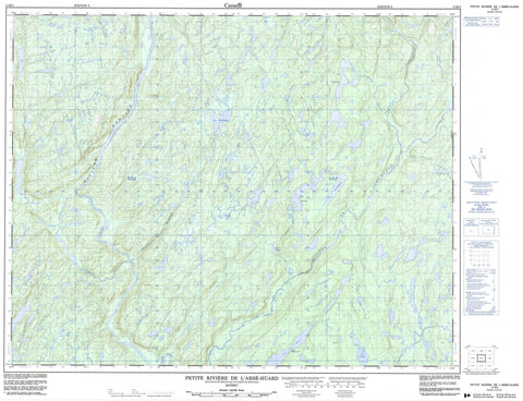 012M03 Petite Riviere De L Abbe Huard Canadian topographic map, 1:50,000 scale