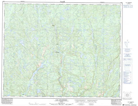 012M04 Lac Charpeney Canadian topographic map, 1:50,000 scale