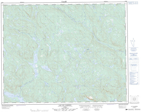 012M09 Lac Du Caribou Canadian topographic map, 1:50,000 scale