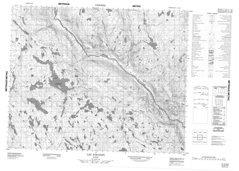 012O14 Lac Aticonipi Canadian topographic map, 1:50,000 scale