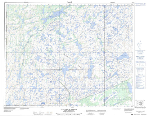 012P11 Collines De Brador Canadian topographic map, 1:50,000 scale