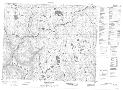013B03 Halfway Pond Canadian topographic map, 1:50,000 scale