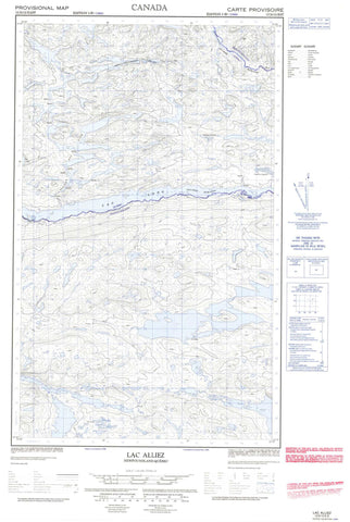013D12E Lac Alliez Canadian topographic map, 1:50,000 scale