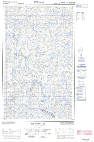 013D13E Lac Ghyvelde Canadian topographic map, 1:50,000 scale