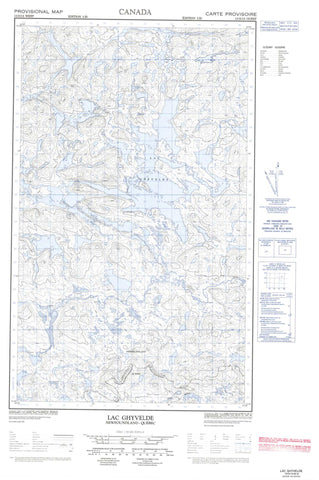 013D13W Lac Ghyvelde Canadian topographic map, 1:50,000 scale