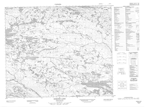 013K04 Dorothy Lake Canadian topographic map, 1:50,000 scale