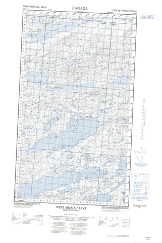 013K09E West Micmac Lake Canadian topographic map, 1:50,000 scale