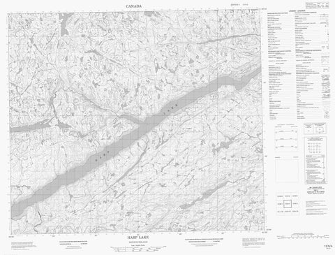 013N04 Harp Lake Canadian topographic map, 1:50,000 scale
