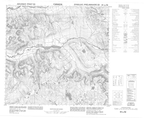 014L12 No Title Canadian topographic map, 1:50,000 scale