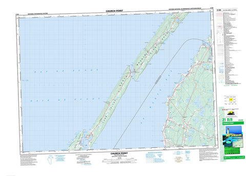 021B08 Church Point Canadian topographic map, 1:50,000 scale