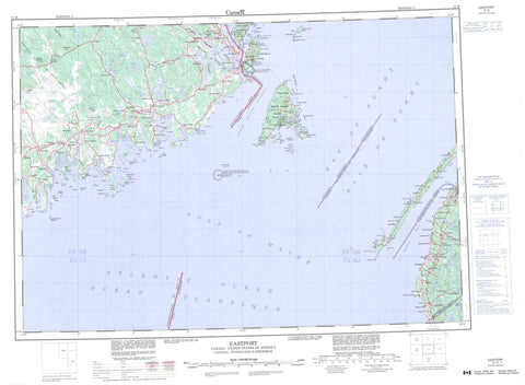021B Eastport Canadian topographic map, 1:250,000 scale
