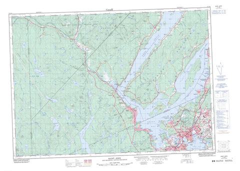 021G08 Saint John Canadian topographic map, 1:50,000 scale