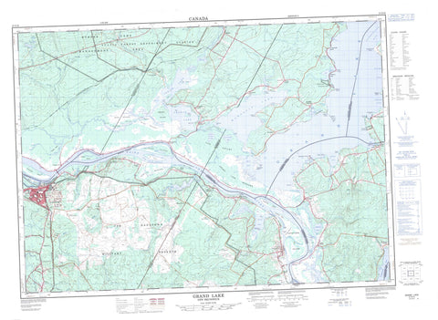 021G16 Grand Lake Canadian topographic map, 1:50,000 scale