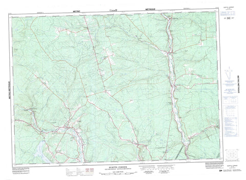 021J02 Burtts Corner Canadian topographic map, 1:50,000 scale