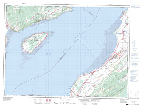 021M08 Ile Aux Coudres Canadian topographic map, 1:50,000 scale