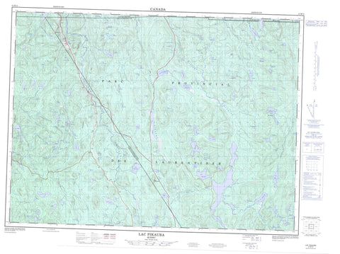 021M14 Lac Pikauba Canadian topographic map, 1:50,000 scale