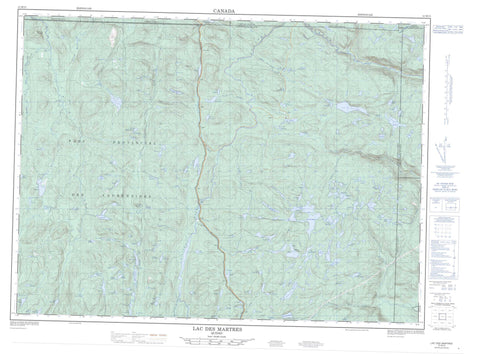 021M15 Lac Des Martres Canadian topographic map, 1:50,000 scale