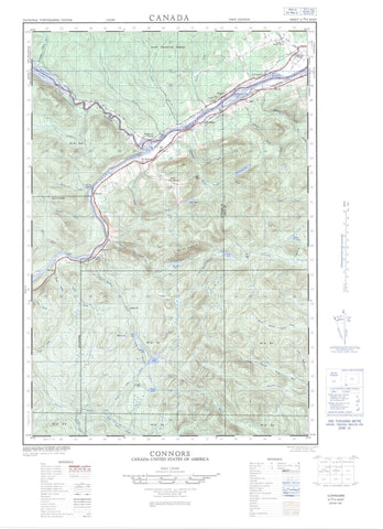 021N02W Connors Canadian topographic map, 1:50,000 scale