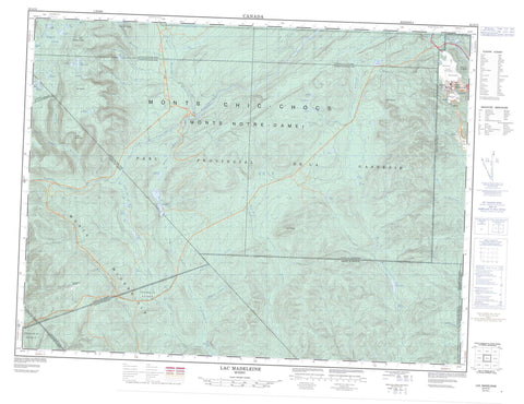 022A13 Lac Madeleine Canadian topographic map, 1:50,000 scale