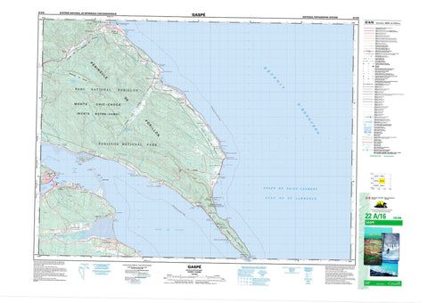 022A16 Gaspe Canadian topographic map, 1:50,000 scale