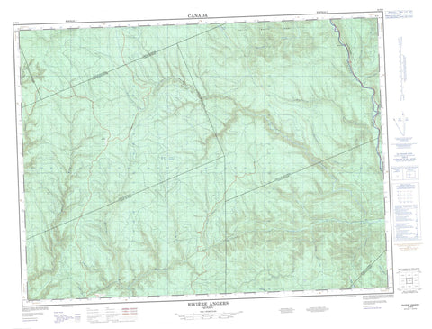 022B08 Riviere Angers Canadian topographic map, 1:50,000 scale