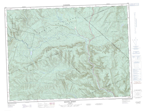 022B09 Monts Berry Canadian topographic map, 1:50,000 scale