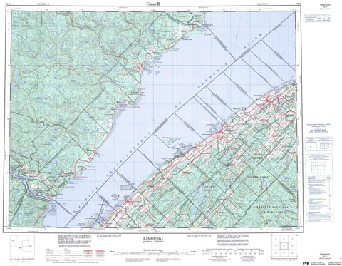 022C Rimouski Canadian topographic map, 1:250,000 scale