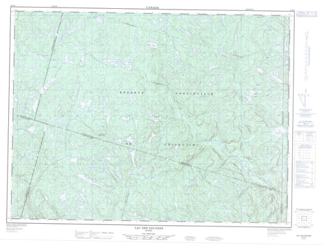 022D09 Lac Des Savanes Canadian topographic map, 1:50,000 scale
