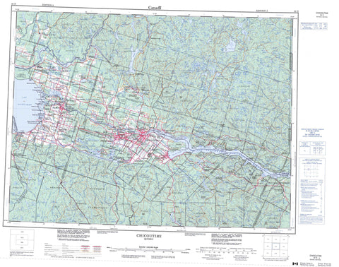 022D Chicoutimi Canadian topographic map, 1:250,000 scale