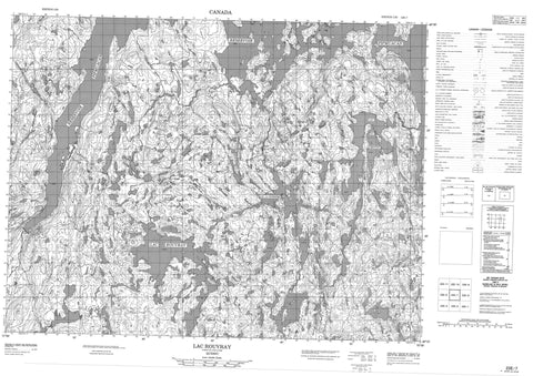 022E07 Lac Rouvray Canadian topographic map, 1:50,000 scale