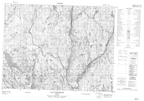 022E11 Lac D Ailleboust Canadian topographic map, 1:50,000 scale